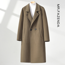 100% wool knee length double-sided cashmere coat