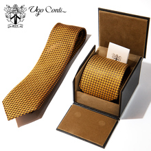 UGO Italy Original Gold Grains Tie Men's High end Business Shirt Tie High end Gift Box