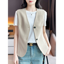 V-neck imported acetic acid temperament suit jacket