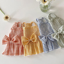 Summer must deposit! Vintage cute plaid camisole skirt