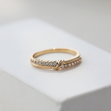 Women's French 18K Gold Tie Ring Does Not Fade