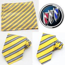 Men's formal striped scarf and yellow tie