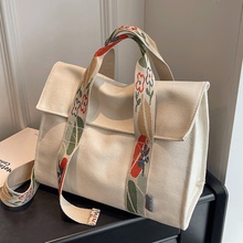 Large capacity casual canvas handbag with one shoulder crossbody