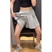 Grey pleated shorts and anti glare skirt pants