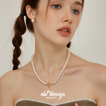 Ear wind pearl OT buckle temperament necklace