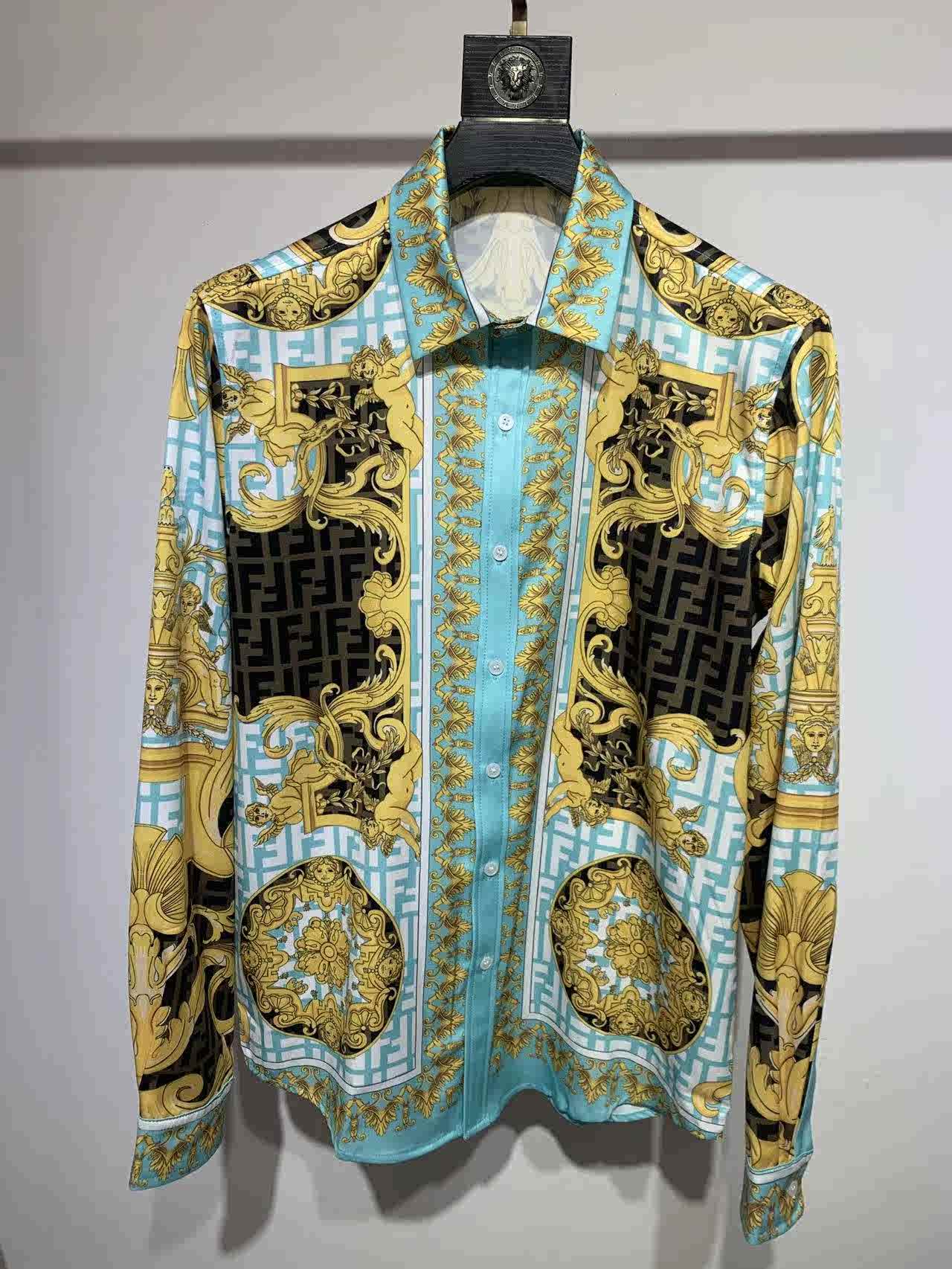 vintage baroque design shirt VERSACE 風