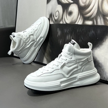 Men's shoes 2024 new autumn breathable high top small white shoes