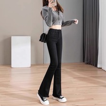 Micro flared jeans for women with black high waist