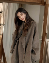 Maillard double-sided cashmere 2023 autumn/winter new coat women's loose Korean version lazy style medium length woolen coat