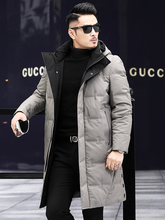 Qianrengang Winter Down Coat Men's Mid length