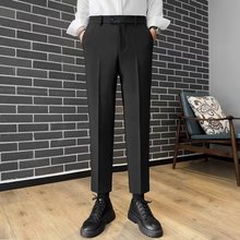 Straight casual cropped pants, summer slim pants, suit pants