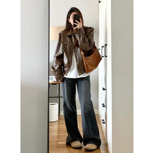 High end leather jacket, retro casual leather jacket