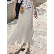 Irregular lace design with elastic waist skirt for women