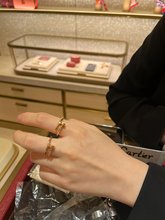 Cartier/Cartier JUSTE Diamond Free Wide and Narrow Version Nail Ring 18k Rose Gold Couple Ring Wedding Ring