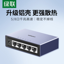 Green Link 5-Port Full Gigabit Switch Aluminum Alloy Housing