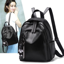 Internet celebrity casual soft leather backpack for women's backpack and small school bag