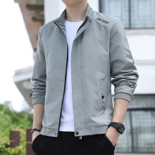 Standing collar spring and autumn season slim fit jacket for men