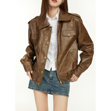 Instagram super hot texture American jacket leather jacket