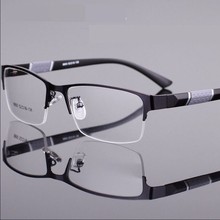 Less than one day, myopia glasses for men 0-600 degrees, half frame metal glasses, flat light, radiation protection, blue light, and fatigue resistance