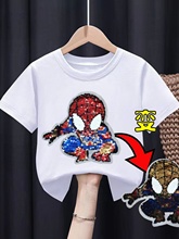 Spider Man sequin color changing short sleeved T-shirt