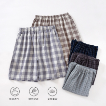 Pure cotton summer quarter shorts for men's Japanese home sleepwear