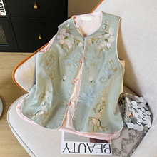 New Chinese style embroidered shirt short top vest women's clothing