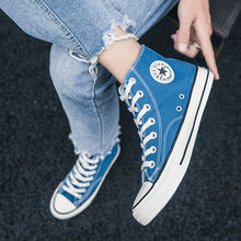 Spring High Top Canvas Shoes Couple Casual Board Shoes