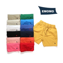 Two Emomo Couples' Loose Waist Drawstring Casual Loose Solid Color Large Cotton Shorts for Men and Women