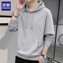 Romon hoodie men's pure cotton long sleeved t-shirt trend