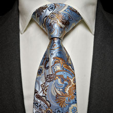 Ptah Atum Flower Style Yarn-dyed Silk Tie Set with Sky Blue Pattern Wedding Banquet Business Tie