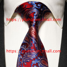 Ptah Atum Men's Banquet Tie Formal Business Wedding Tie Rose Red Cashew Flower