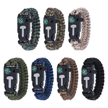 Multifunctional Survival Bracelet 7-core Umbrella Rope Woven Firestone Compass Bracelet Safety Rope Bracelet Survival Whistle