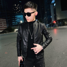 Korean version trendy leather jacket slim fit leather jacket