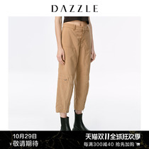DAZZLE 2020 summer new worn tooling sports zipper nine points casual pants female 2C2Q4211N