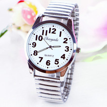 Elastic spring strap watch for middle-aged and elderly people, night light waterproof