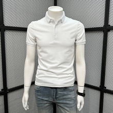 POLO shirt men's short sleeved summer pearl cotton solid color