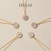 HELAS Custom Letter 18K Gold Fritillaria Pendant