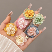 Forest style flower hair clip for women with bangs on the side of the forehead