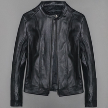 Women's standing collar sheep leather jacket