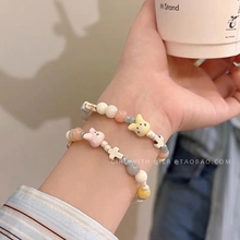 Macaron color dopamine ceramic beaded bracelet for female niche design, new childlike and girlfriends' bracelet