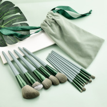 Green Cloud 13 Pcs Makeup Brush Set Soft Soft Hair Brush eye shadow Shaping Powder Brush foundation make-up powder blusher Brush