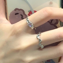Moonlight Stone Irregular Ring Women's Instagram Geometric Ring Versatile Opening Adjustable Pair Ring Index Finger Ring Jewel