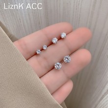 S925 Silver Needle Six Piece Set of Zircon Earrings for Women Small and Exquisite Cool Style Earrings 2023 New Popular Style