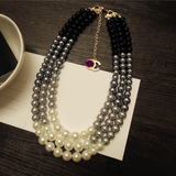 韩国进口珍珠项链多层短款 流行时尚饰品