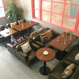 西餐咖啡厅沙发卡座甜品奶茶店茶餐桌椅组合