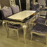 欧式新古典餐桌椅组合6人长方形餐桌实木