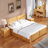 实木双人床 1.5 1.8米 储物高箱床 柏木家具
