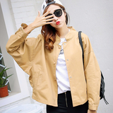 秋季韩版蝙蝠袖短外套上衣短款棒球服女装潮
