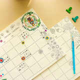 咔韩国日记创意简约计划月涂色日记本计划表