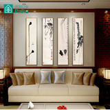 现代中式沙发背景墙客厅玄关装饰画齐白石